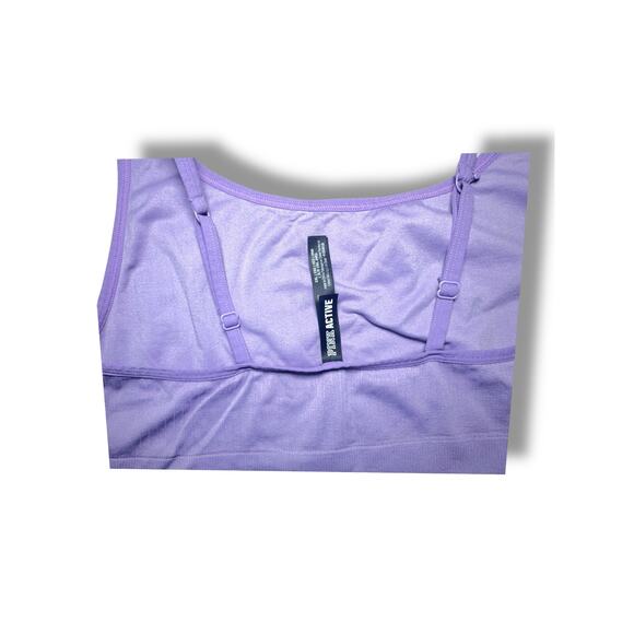 PINK Victoria’s Secret Seamless Sports Bra XXL Lavender Lightly Lined Active - Picture 3 of 4